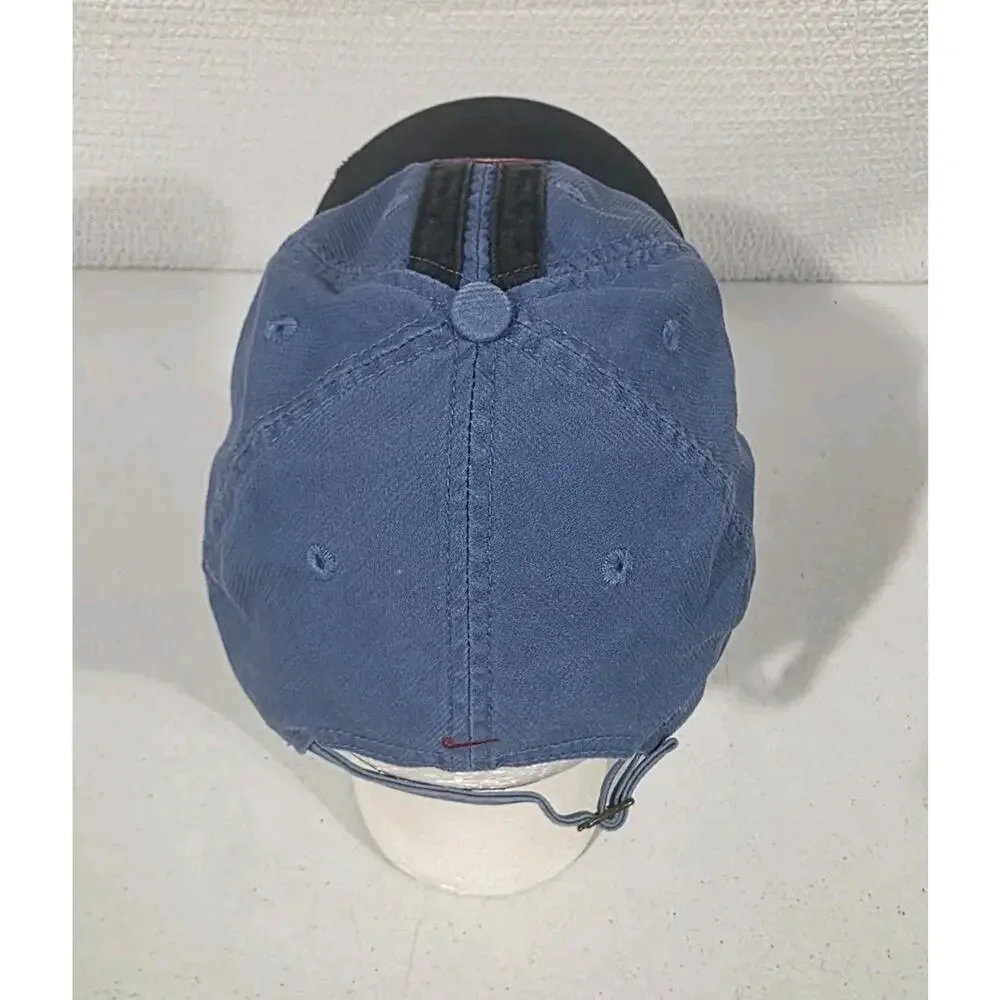 Vintage Nike Strapback Hat Blue Black Circle NIKE Logo Cap OSFA